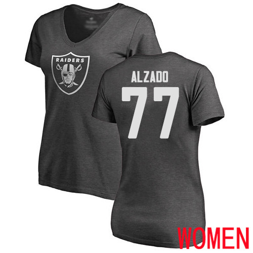 Oakland Raiders Ash Women Lyle Alzado One Color NFL Football #77 T Shirt